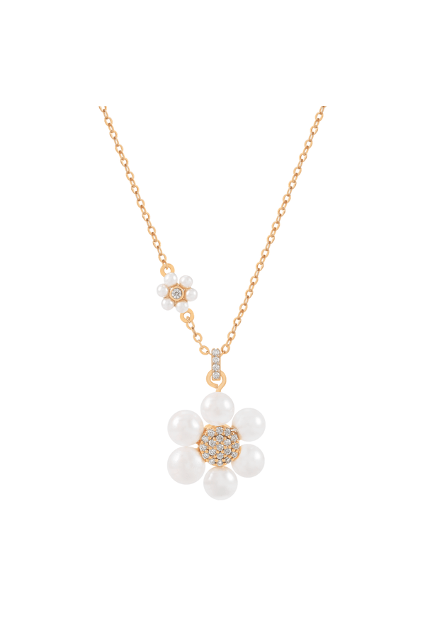 Carraig Donn Pearl Daisy Pendant Necklace