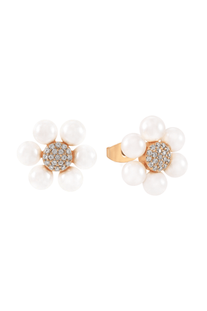 Carraig Donn Pearl Daisy Stud Earrings