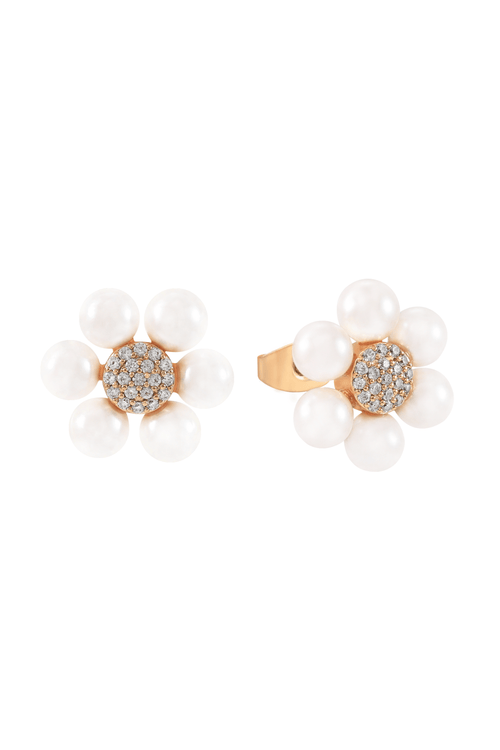 Pearl Daisy Stud Earrings