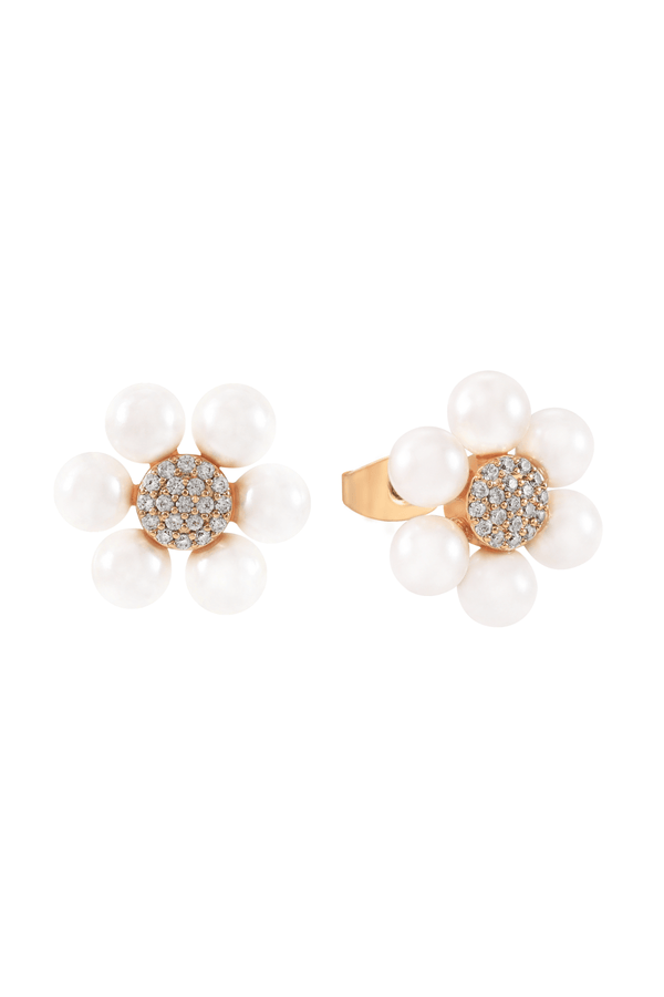 Carraig Donn Pearl Daisy Stud Earrings