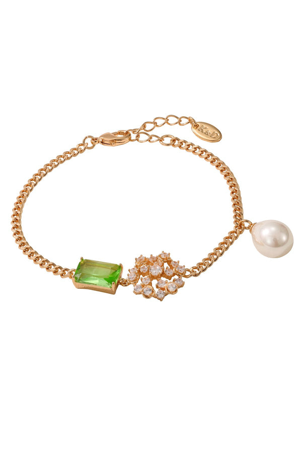 Carraig Donn Pearl & Green Bracelet