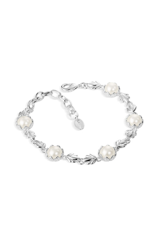 Pearl Leaf Link Bracelet