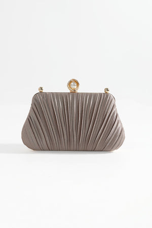 Carraig Donn Pearl Pleated Bag in Gold