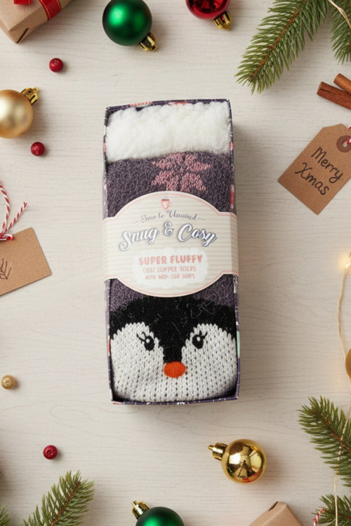 Carraig Donn Penguin Fluffy Slipper Socks