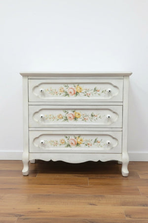 Carraig Donn Peony 3 Drawer Cream Cabinet