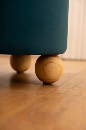 Carraig Donn Petrol Blue Velvet Storage Stool