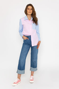 Carraig Donn Pink and Blue Stripe Shirt