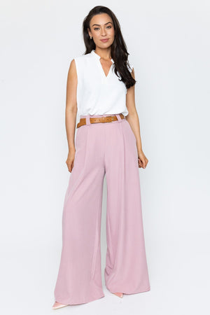 Carraig Donn Pink Belted Wide Leg Trousers