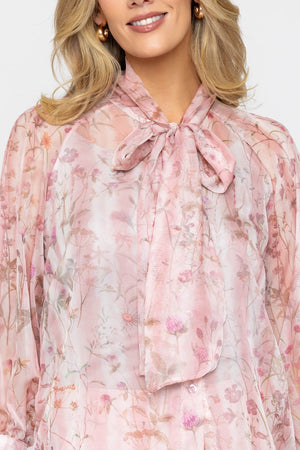Carraig Donn Pink Bow Neck Blouse