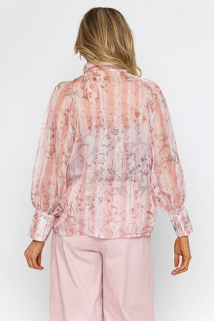 Carraig Donn Pink Bow Neck Blouse