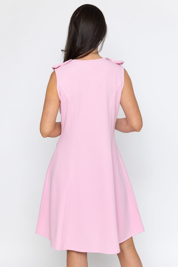 Carraig Donn Pink Bow Shoulder Knee Length Dress