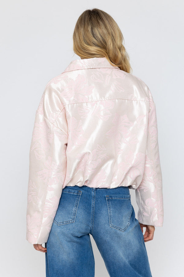 Carraig Donn Pink Brocade Zip Up Jacket
