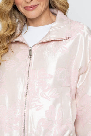 Carraig Donn Pink Brocade Zip Up Jacket