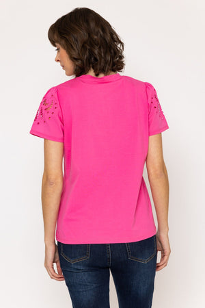 Carraig Donn Pink Broderie Anglaise Cotton Top