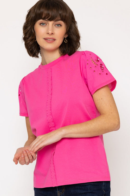 Carraig Donn Pink Broderie Anglaise Cotton Top