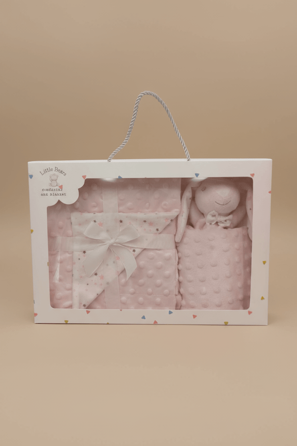 Carraig Donn Pink Bunny Comforter & Blanket Gift Box