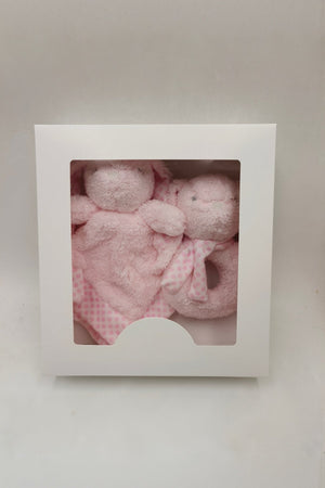 Carraig Donn Pink Bunny Comforter & Rattle Gift Box