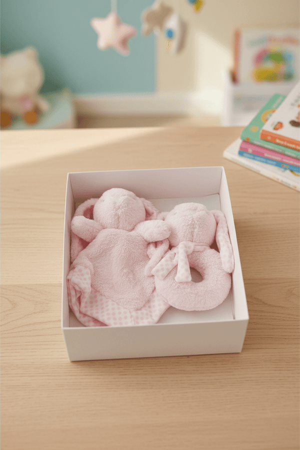Carraig Donn Pink Bunny Comforter & Rattle Gift Box