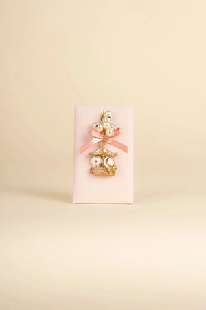 Carraig Donn Pink Carousel Shaped Keyring