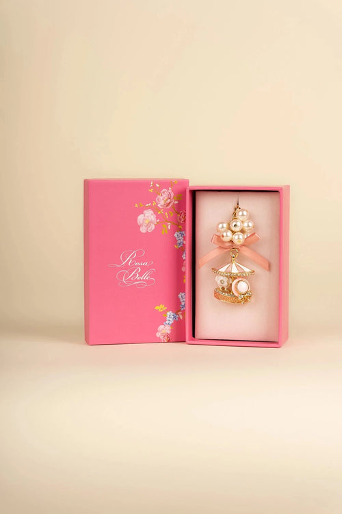 Pink Carousel Shaped Keyring