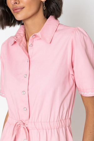 Carraig Donn Pink Chambray Shirt Midi Dress