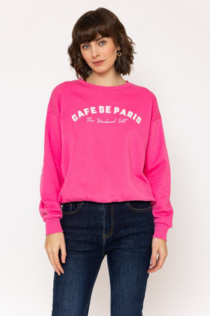 Carraig Donn Pink Cotton Blend Logo Sweatshirt