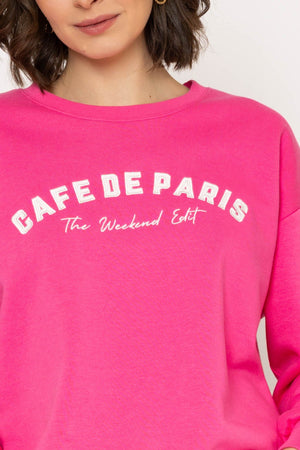 Carraig Donn Pink Cotton Blend Logo Sweatshirt