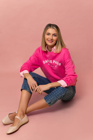 Carraig Donn Pink Cotton Blend Logo Sweatshirt