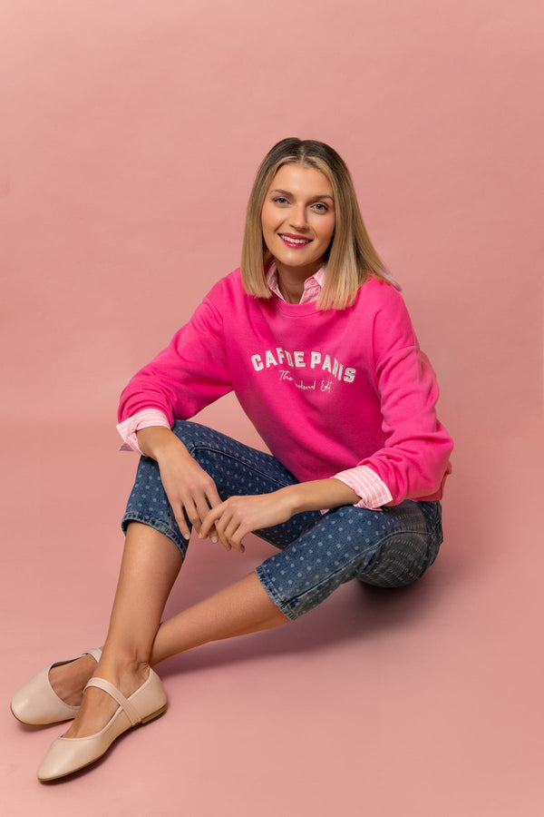 Carraig Donn Pink Cotton Blend Logo Sweatshirt