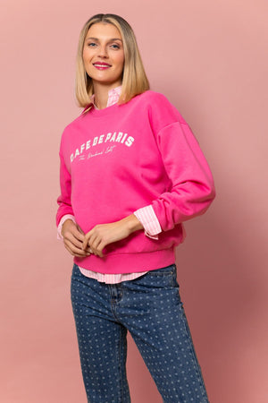 Carraig Donn Pink Cotton Blend Logo Sweatshirt