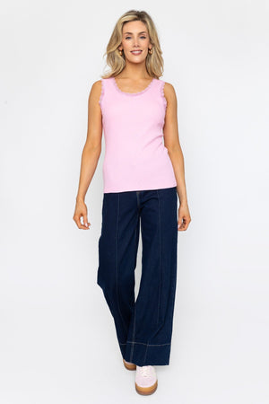 Carraig Donn Pink Cotton Blend Vest Top