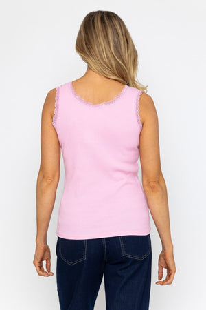 Carraig Donn Pink Cotton Blend Vest Top
