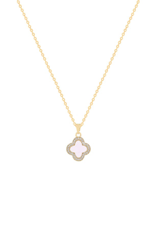 Carraig Donn Pink Crystal Clover Pendant Necklace