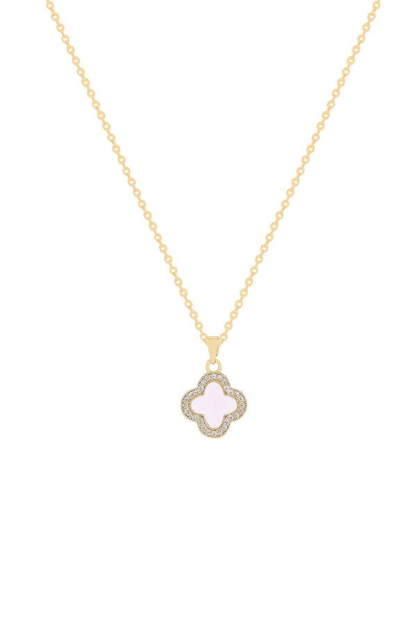 Carraig Donn Pink Crystal Clover Pendant Necklace