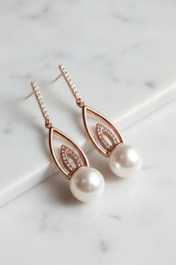 Carraig Donn Pink Cubic Zirconia Flame Drop Earrings