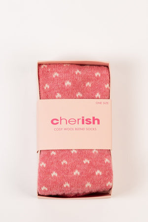 Pink Fairisle Cosy Socks In Box