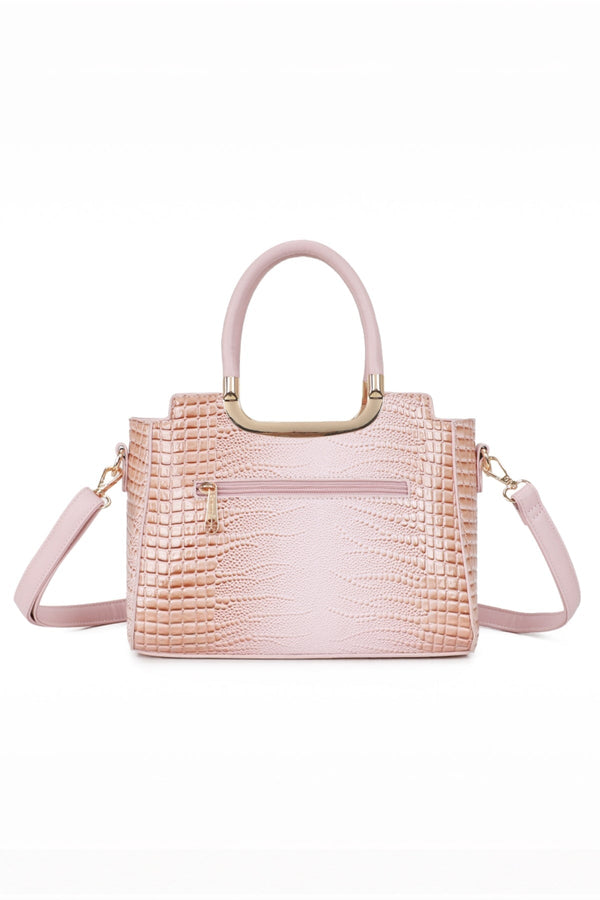 Carraig Donn Pink Faux Croc Metallic Tote Bag