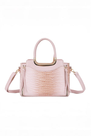 Carraig Donn Pink Faux Croc Metallic Tote Bag