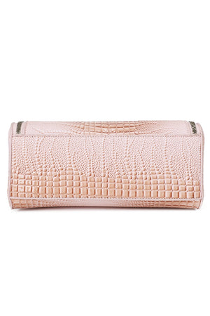 Carraig Donn Pink Faux Croc Metallic Tote Bag
