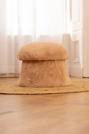 Carraig Donn Pink Faux Fur Mushroom Stool
