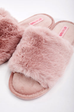 Carraig Donn Pink Faux Fur Slippers