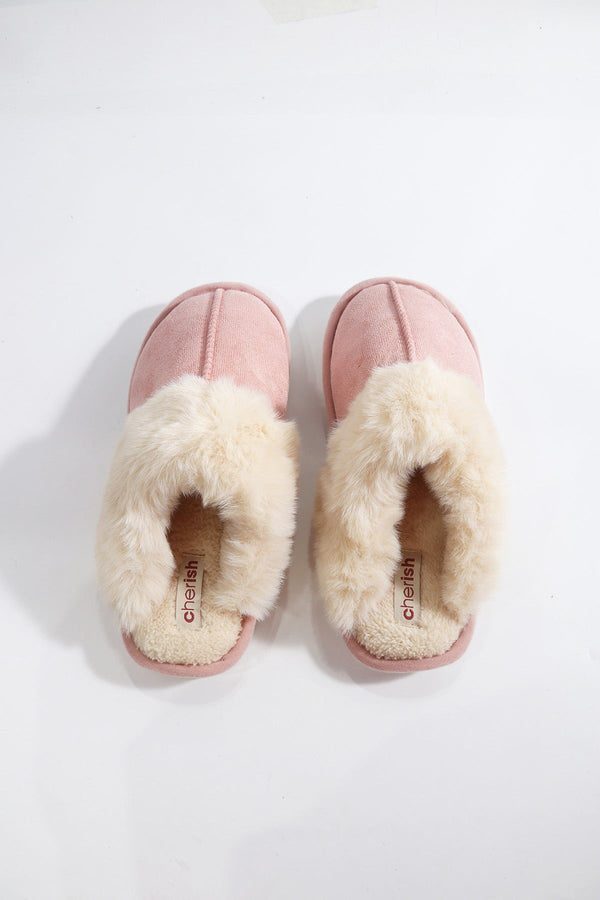 Carraig Donn Pink Faux Suede Mule Slippers