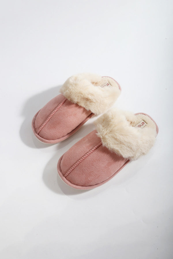 Carraig Donn Pink Faux Suede Mule Slippers