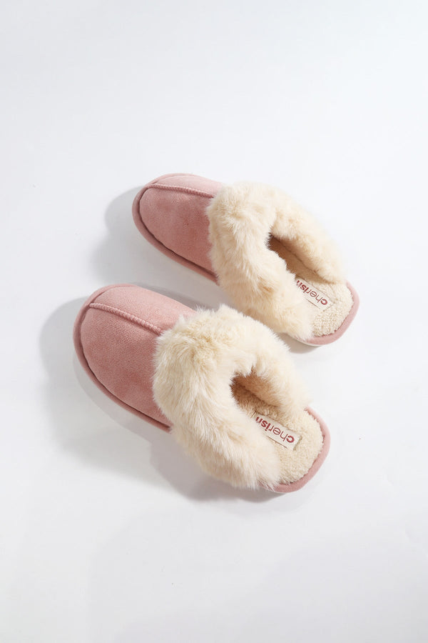 Carraig Donn Pink Faux Suede Mule Slippers