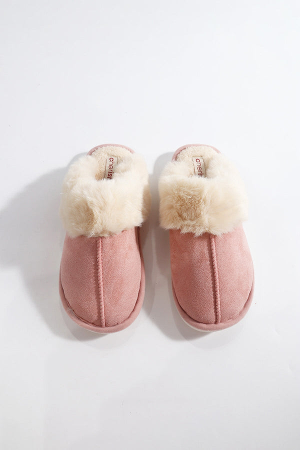 Carraig Donn Pink Faux Suede Mule Slippers