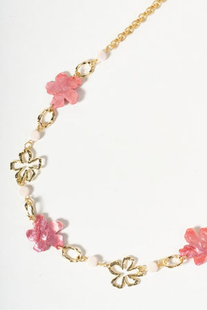 Carraig Donn Pink Flower Bead Necklace