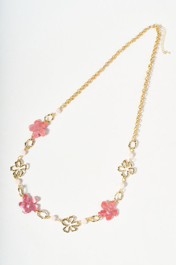 Carraig Donn Pink Flower Bead Necklace