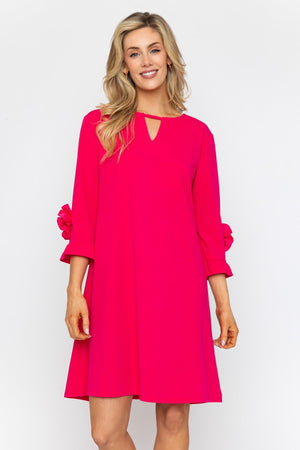 Carraig Donn Pink Flower Cuff Knee Length Dress