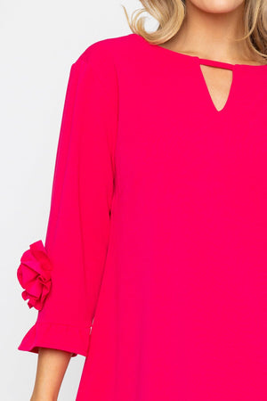 Carraig Donn Pink Flower Cuff Knee Length Dress
