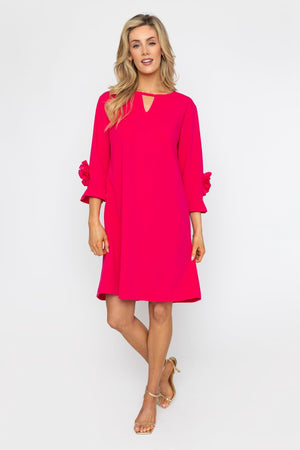 Carraig Donn Pink Flower Cuff Knee Length Dress